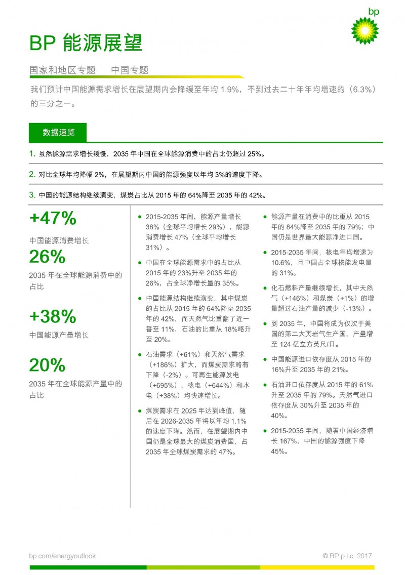 BP世界能源展望:全球能源格局正在改變