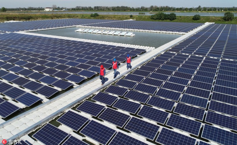 安徽天長(zhǎng)：首個(gè)水上漂浮式光伏電站建成發(fā)電